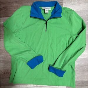 Women’s Susan Bristol Green and Blue Quarter-Zip Sweater
